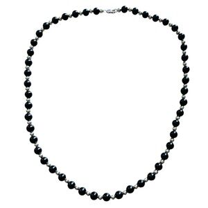 Vintage Tiffany & Co. Sterling silver and Black Onyx 30” Necklace